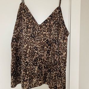 Aritzia Wilfred Silk Cheetah Tank